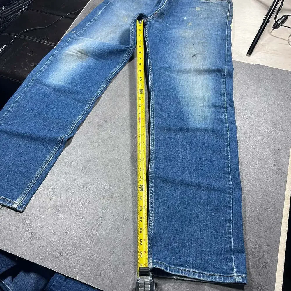 Levi's 505 Straight Leg Distressed Blue Denim Jeans
